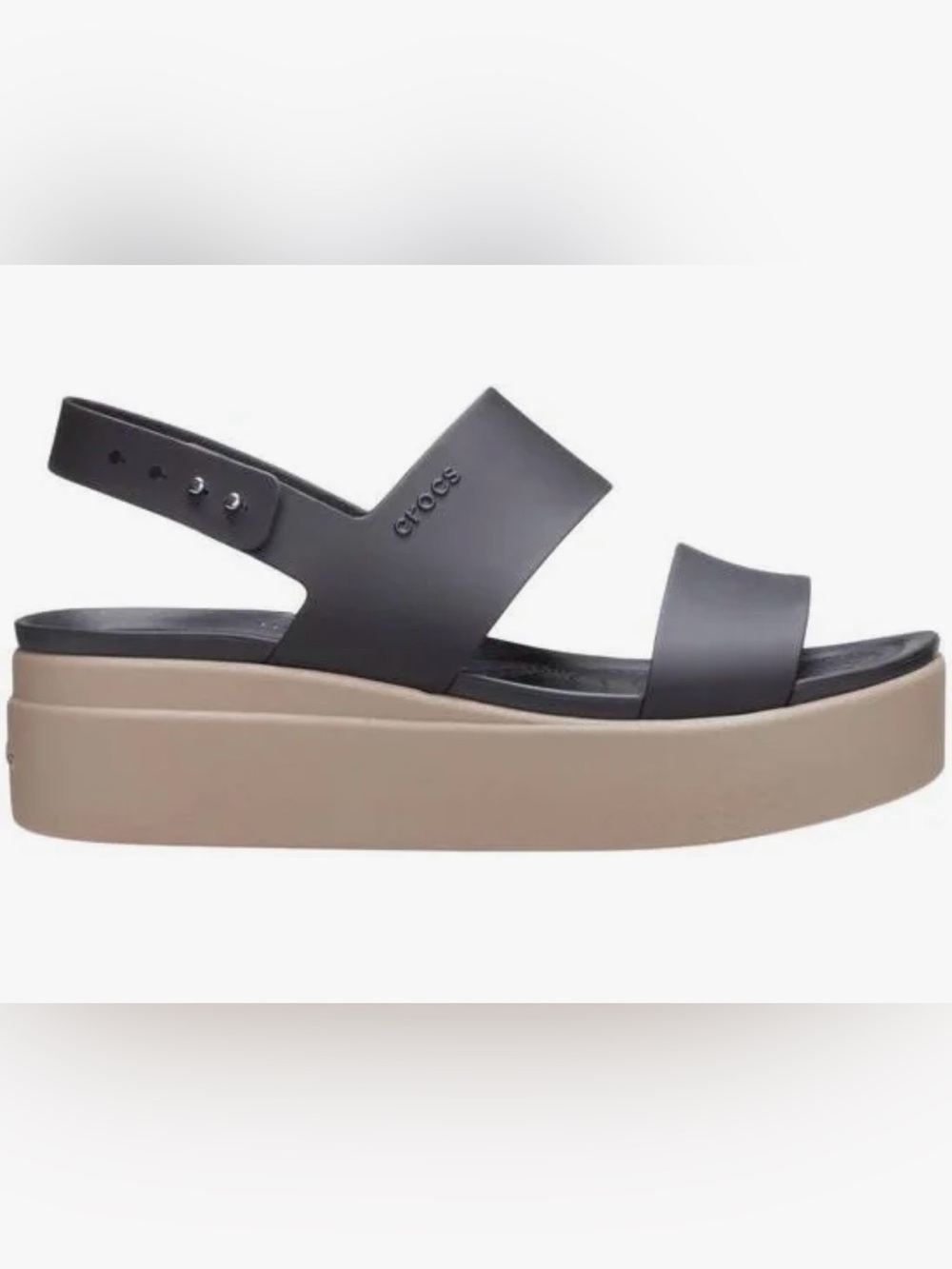 Crocs Brooklyn Low Wedge Platform Sandals Black Taupe Women’s 8